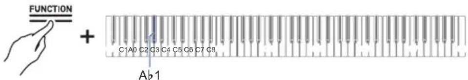 CASIO Celviano AP-S190 - Appuyez sur la touche Ab1 (Charger SMF/MRF). - 1