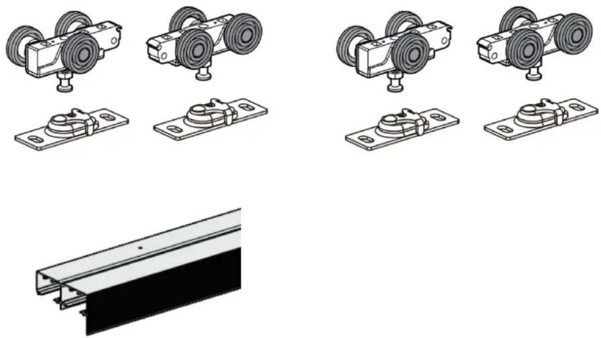 Vevor YMXT-XC40-4B - Set porta scorrevole - 1