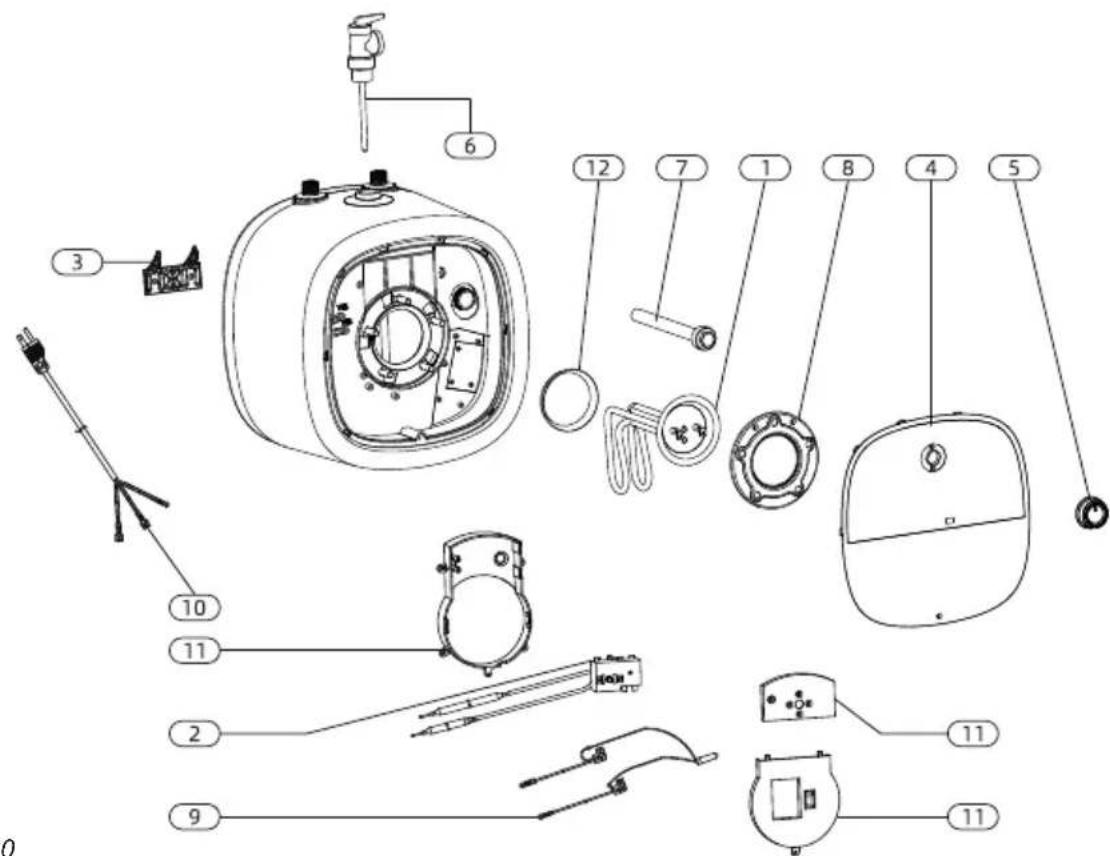 WESTINGHOUSE ES025A3G - Interior components diagram - 1
