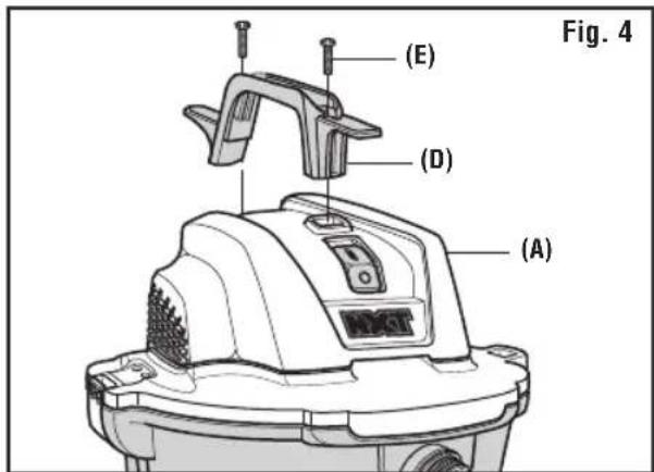 RIDGID HD1200 - CARRY HANDLE / POWER CORD WRAP ASSEMBLY (Fig. 4) - 1