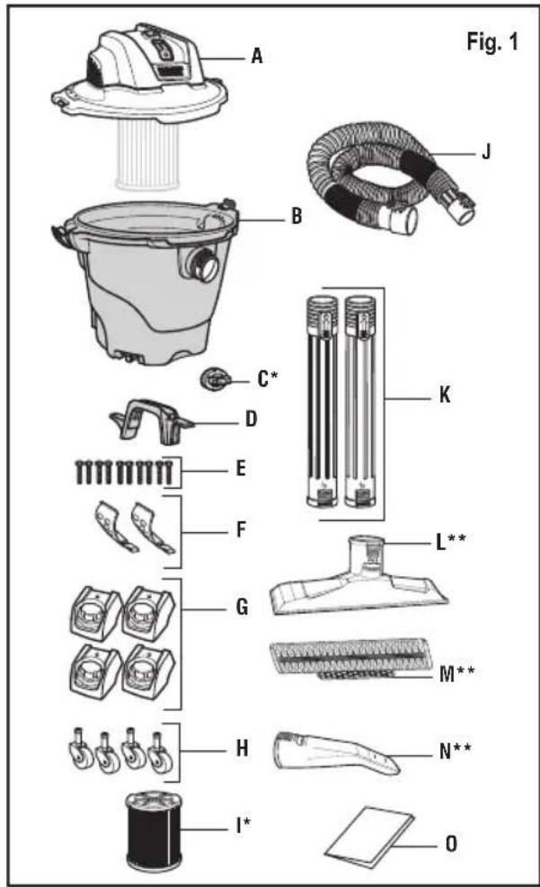 Fig. 1 A B J C* D E F G H I* K L** M** N** O