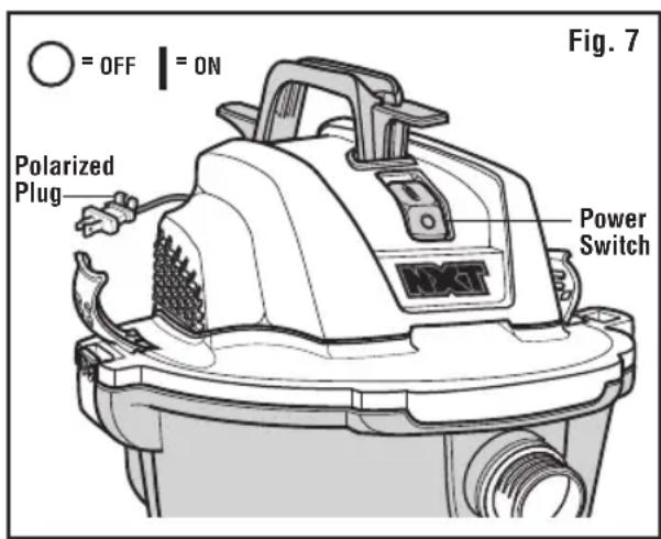 RIDGID HD1200 - POLARIZED PLUG / ON-OFF SWITCH (Fig. 7) - 1