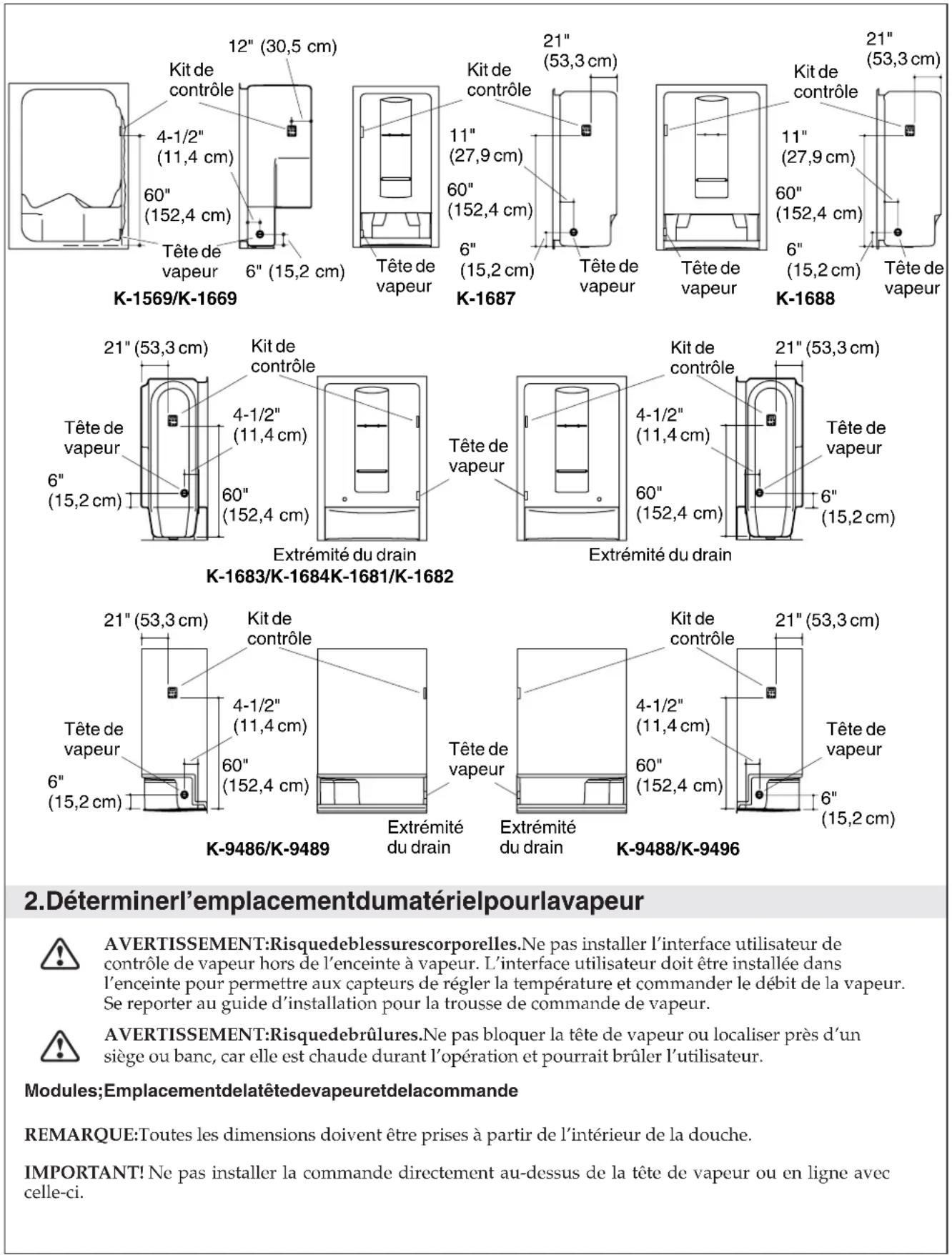 KOHLER Fast-Response K-1708 - 1.Déterminerladisposition - 2