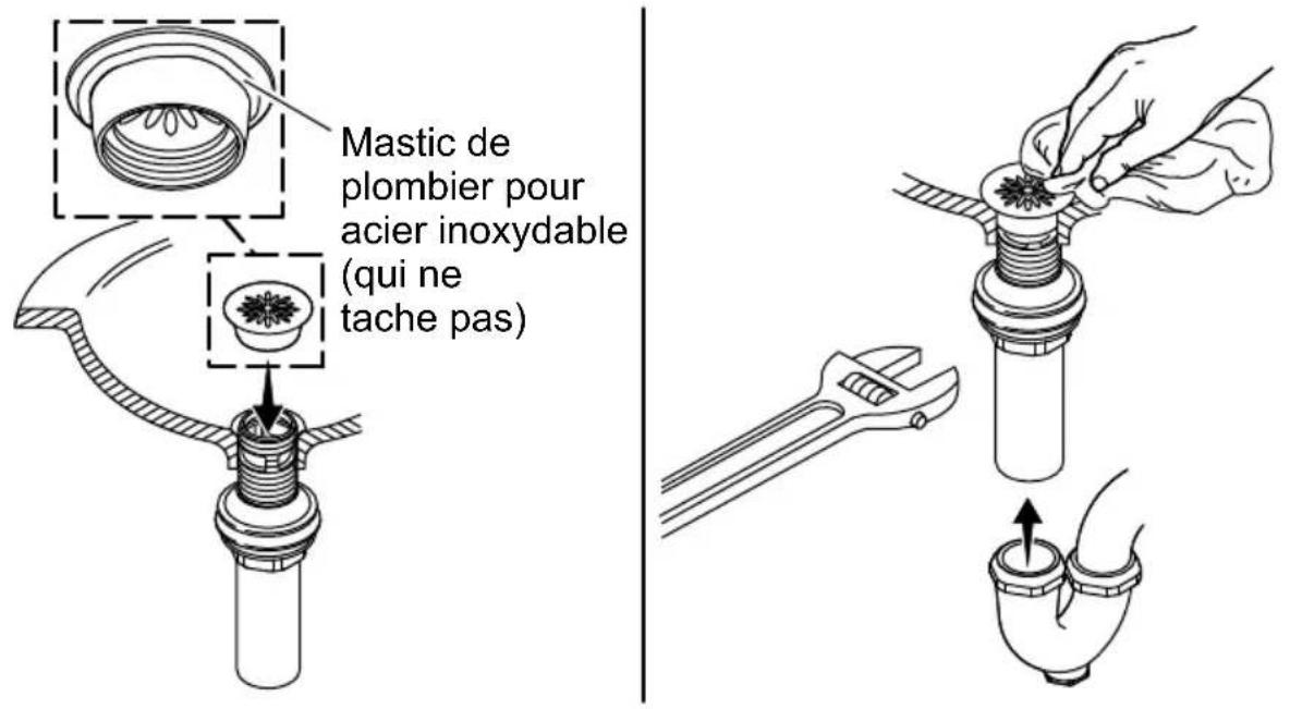KOHLER K-103MT76 - Installer le drain - 1