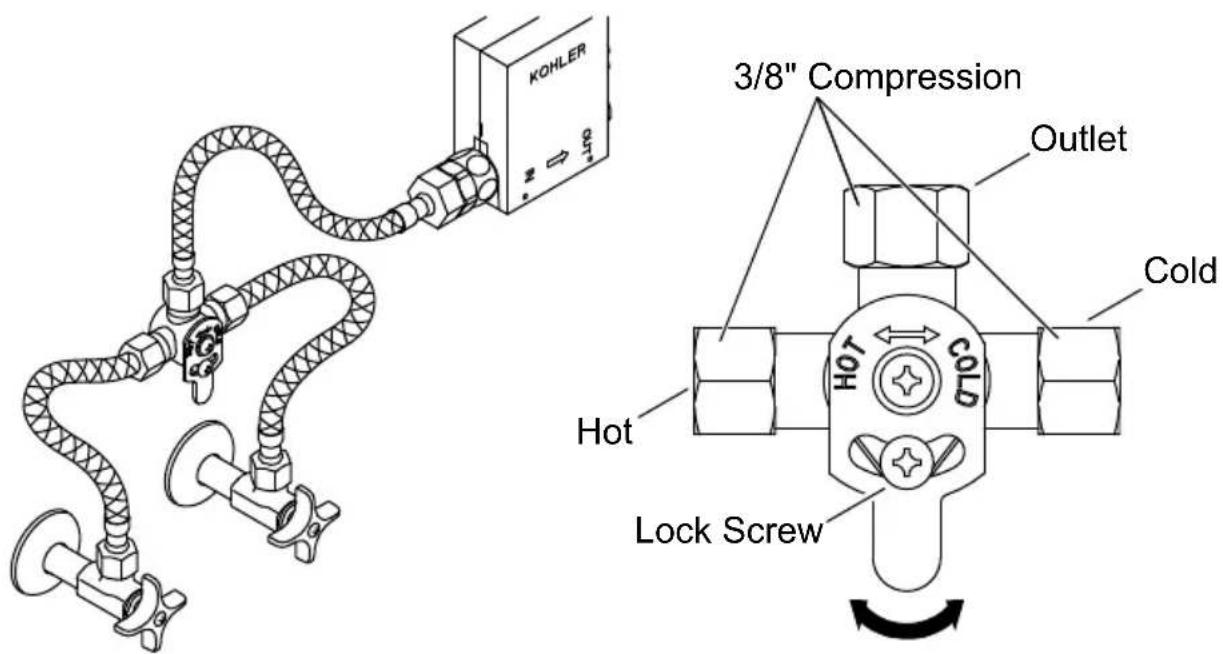 KOHLER Accliv K-103A36-SBNA - Install the Mixing Valve (Optional) - 1