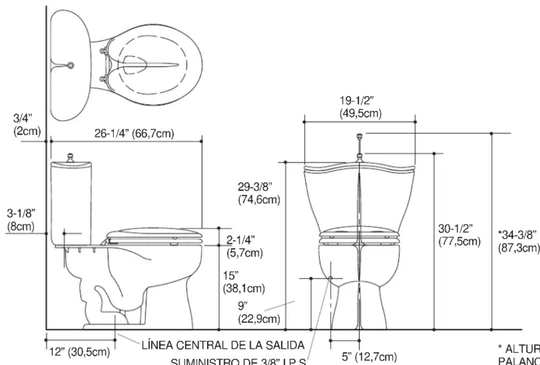 KOHLER Fleur K-4606 - DIAGRAMA DE INSTALACIÓN - 1