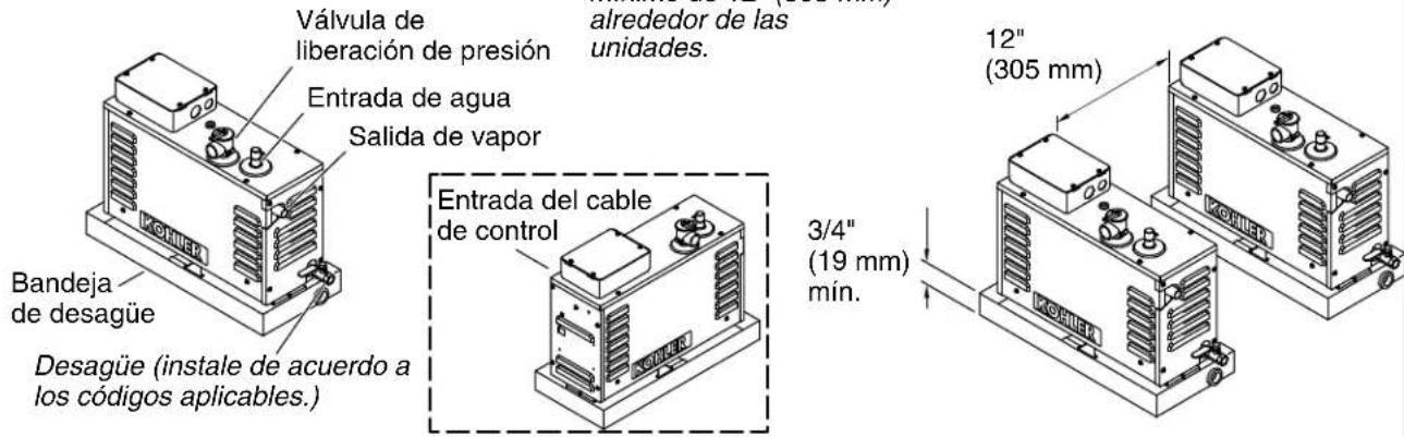 KOHLER Invigoration K-5539 - Determine la ubicación de los herrajes para el vapor - 3