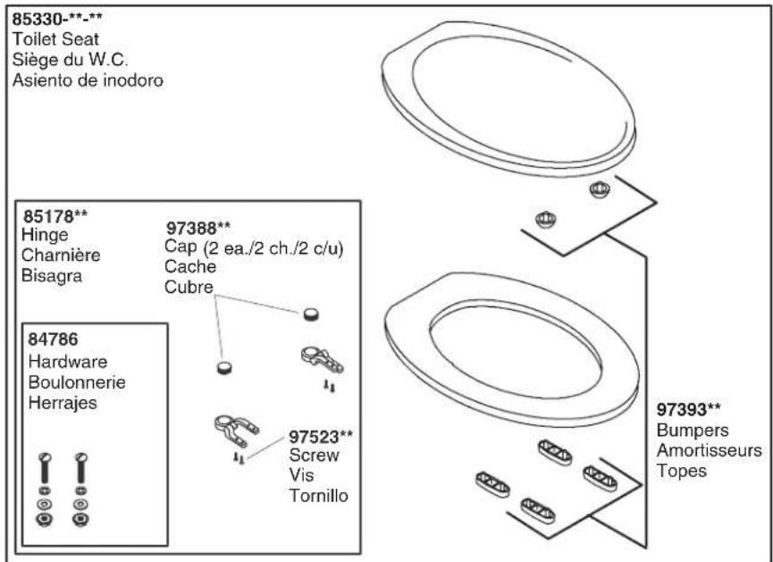 KOHLER Ankara K-14278-TF - Service Parts/Pièces de rechange/Piezas de repuesto - 7