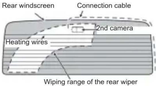PIONEER VREC-Z820DC - Recommended Installation Position on Rear Windshield - 1