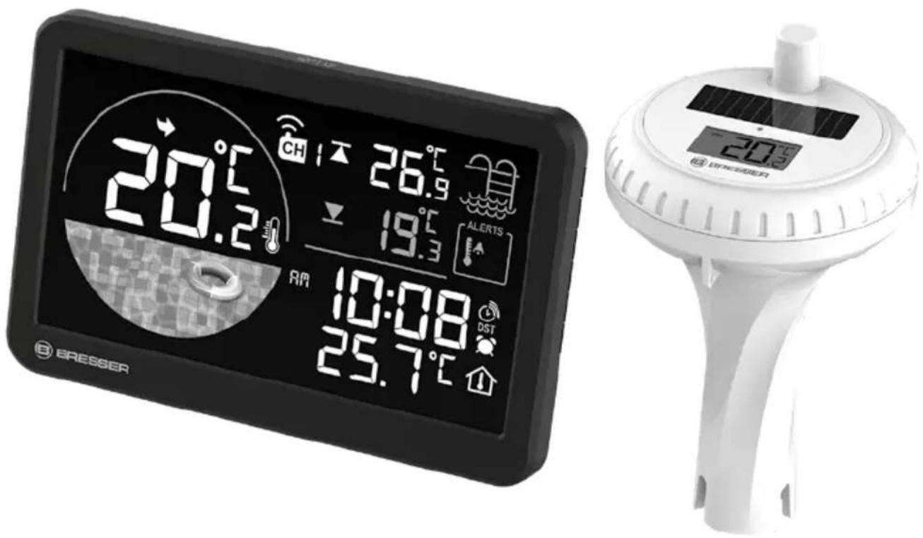 BRESSER Spa Pool Sensor 15130 - Spa / Pool Sensor with Solar Panel and Monitor - 1
