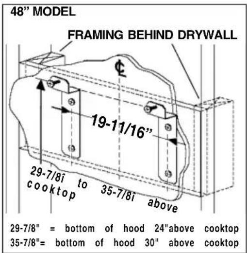 BROAN Elite 619004EX - INSTALL MOUNTING BRACKETS - 1