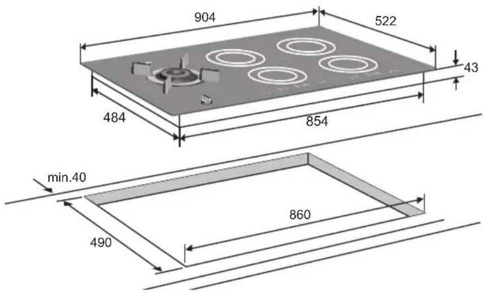Atag IG9271MB - Dimensions d'encastrement - 1