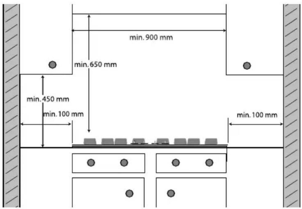 Atag HG9611ME - space to be left free around the appliance - 1