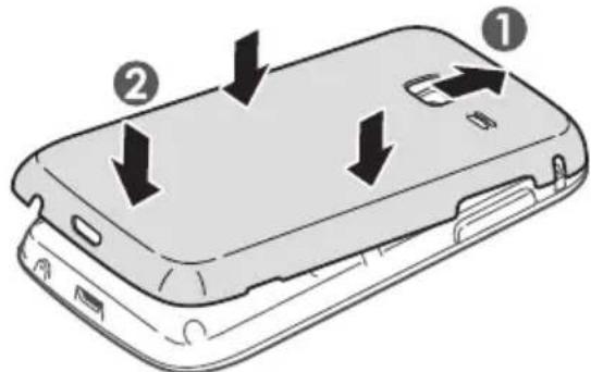 SAMSUNG Wave Young - Installer la carte SIM ou USIM et la batterie - 5
