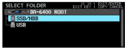 SELECT FOLDER DR-6400 ROOT SSD/HDD USB