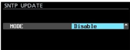 SNTP UPDATE MODE Disable