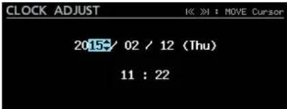 CLOCK ADJUST 2015/ 02 / 12 (Thu) 11 : 22