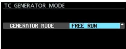 TC GENERATOR MODE GENERATOR MODE FREE RUN