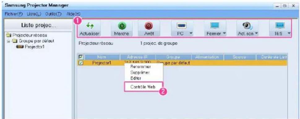 SAMSUNG SP-M225W - 3-6-2. Gestion du projecteur à l'aide d'un logiciel - 23