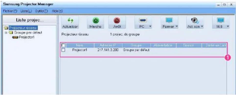 SAMSUNG SP-M225W - 3-6-2. Gestion du projecteur à l'aide d'un logiciel - 5