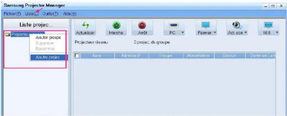 SAMSUNG SP-M225W - 3-6-2. Gestion du projecteur à l'aide d'un logiciel - 3