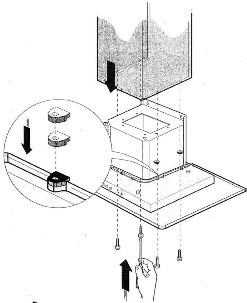 Technical diagram illustrating a 3D printer setup with labeled components and directional arrows indicating assembly or inspection.