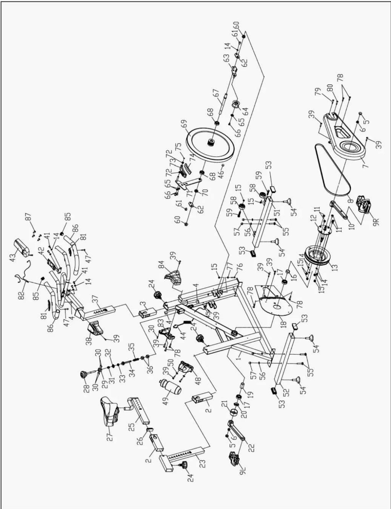 Technical diagram of a mechanical assembly with numbered components and labeled parts