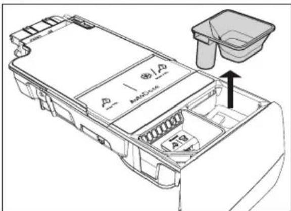 Technical diagram of a mechanical device with labeled components and an upward arrow indicating motion or force.
