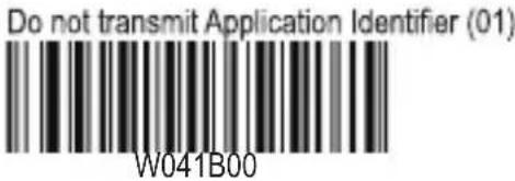 Do not transmit Application Identifier (01) W041B00