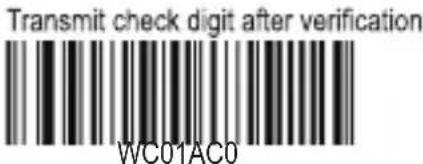 Transmit check digit after verification WC01AC0