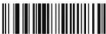 Black and white barcode image with vertical lines and a central dot