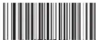 Barcode image with black and white vertical bars, no visible text or symbols beyond the pattern