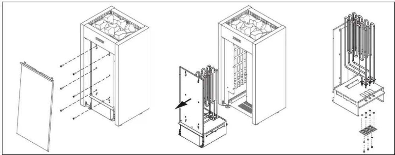 HARVIA Virta HL70 HL700400 - Sustitución de los elementos calefactores - 2