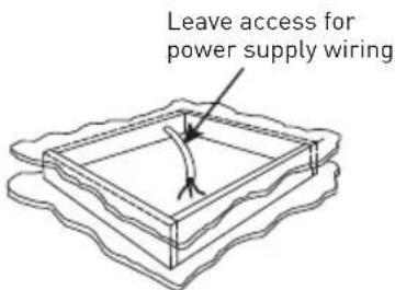 Leave access for power supply wiring
