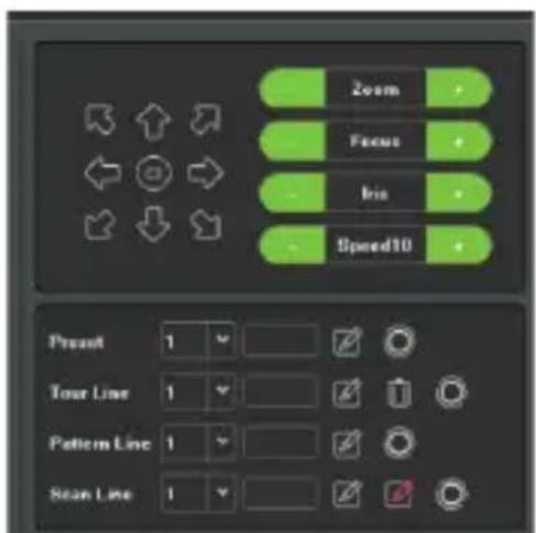 Zoom Focus Iris Speed10 Preset 1 Tour Line 1 Pattern Line 1 Scan Line 1