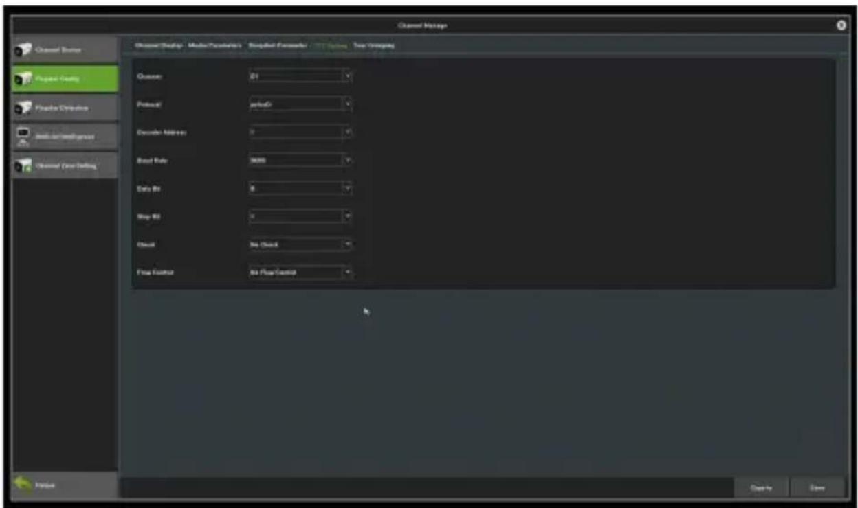 Channel Manager Quarter Display - Master Parameters - Shapier Features - Options - Tree Versioning Quarter: 01 Protocol: period Decoder Address: 0 Break Rate: 9600 Data Kit: 8 Map Kit: 0 Check: No Check Free Contact: No Flow Control Preview Delete Apply Show