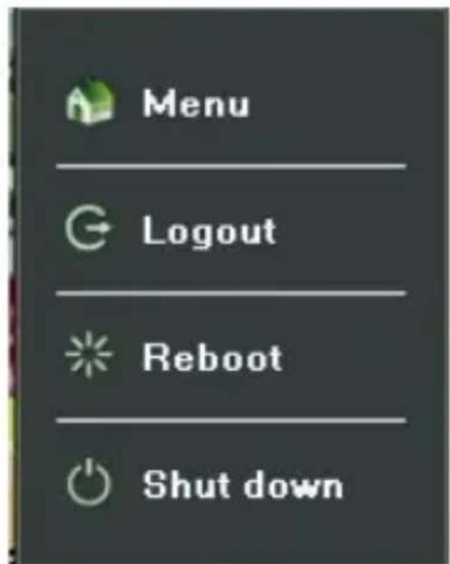 Menu Logout Reboot Shut down