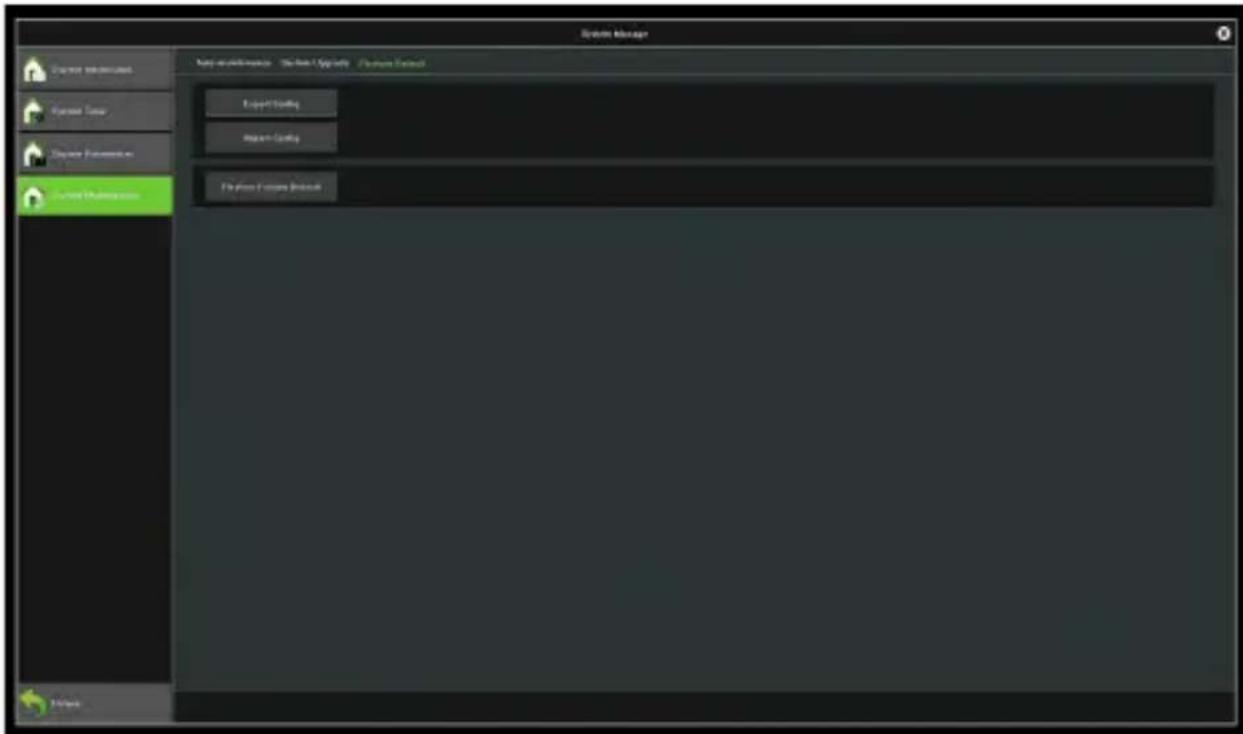 System Manager System Information Resource Server Resource Parameters System Preferences System Manager Multi-configuration - System 1 Optically - System Control Report Design Report Coding Playbox Updates Interface