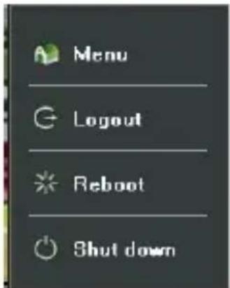 Menu Logout Reboot Shut down