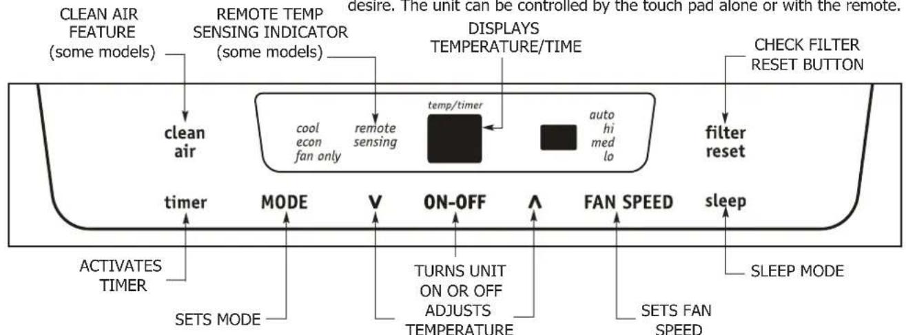 FRIGIDAIRE FRA256ST2 - Air Conditioner Features & Operating Instructions - 1