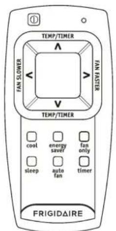 TEMP/TIMER FAN SLOWER FAN FASTER TEMP/TIMER cool energy saver fan only sleep auto fan timer FRIGIDAIRE