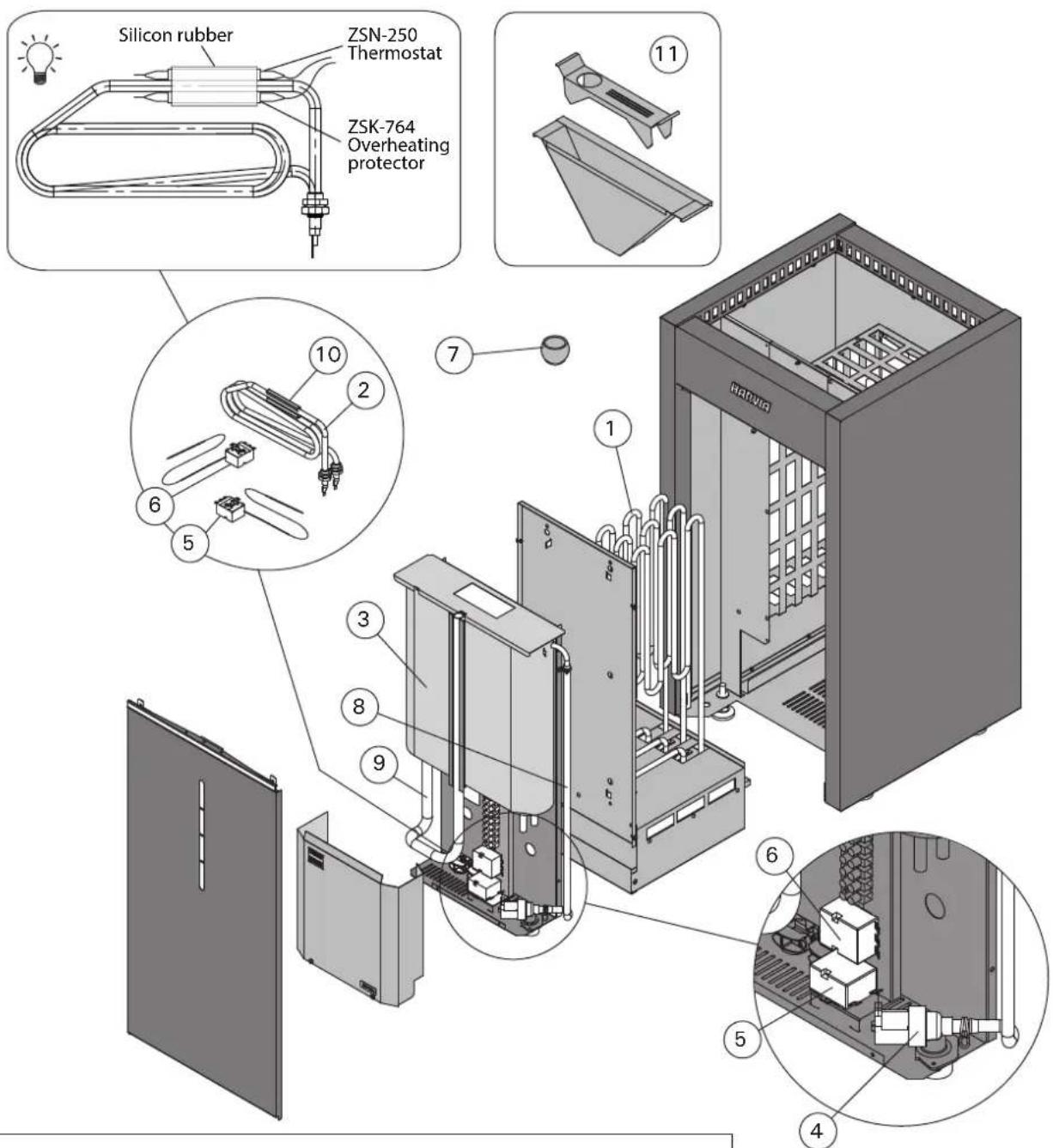 HARVIA Virta HL110SA HL110400SA - SPARE PARTS 4. ERSATZTEILE - 1