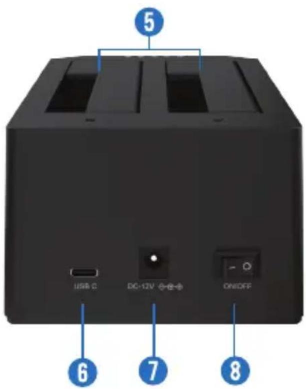 5 USB C DC-12V ON/OFF 6 7 8