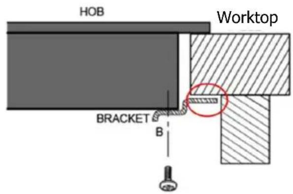 HOB Worktop BRACKET B