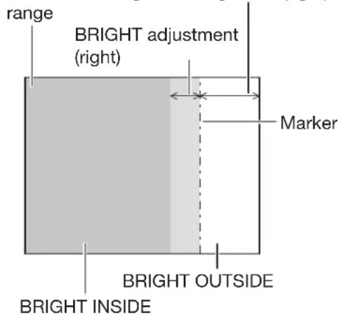 range BRIGHT adjustment (right) Marker BRIGHT OUTSIDE BRIGHT INSIDE