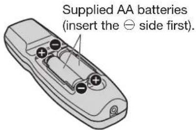 Supplied AA batteries (insert the ⊖ side first).