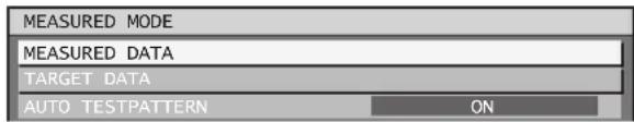 MEASURED MODE MEASURED DATA TARGET DATA AUTO TESTPATTERN ON