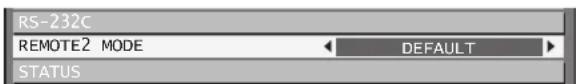 RS-232C REMOTE2 MODE DEFAULT STATUS