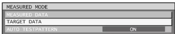 MEASURED MODE MEASURED DATA TARGET DATA AUTO TESTPATTERN ON