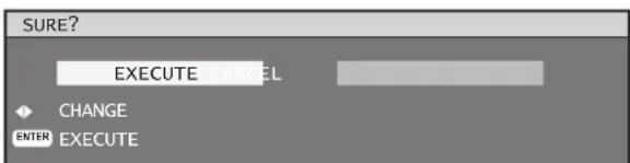 SURE? EXECUTE CANCEL CHANGE ENTER EXECUTE
